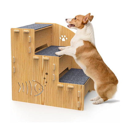 Wooden Pet Climbing Ladder Bed Step Frame Durable Climbing Frame for Small Pets