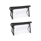 2PCS Transparent Zipper Pencil Case Cosmetic Pouch Pen Storage Bag for Girls