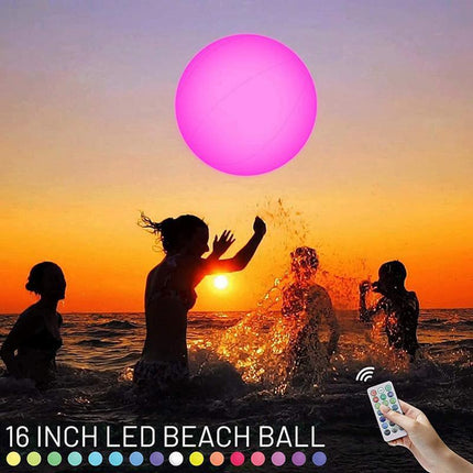 Outdoor Inflatable Beach Ball LED Light Swimming Pool Party Water Game Toys - Aimall