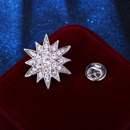 Brooch Six Pointed Star Collar Button Badge Fashion Corsage Pin Accessories
