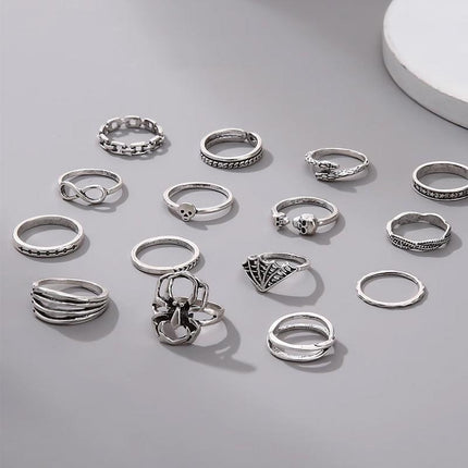 Vintage Boho Knuckle Ring Set 11-15PCS Punk Midi Finger Rings Jewelry Gift - Aimall