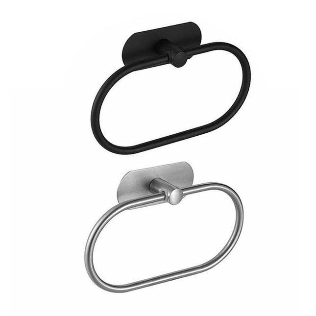 Stainless Steel Oval Hand Towel Ring Rack Rail Holder Wall Mounted Bathroom Tool