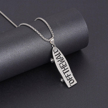 Hip-Hop Titanium Steel Pendant Necklace Letter Scooter Design Sweater Chain