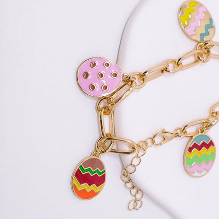 Easter Egg Chicken Bracelet Charm Fashion Jewelry for Women Spring Holiday Gift