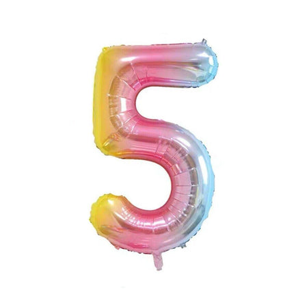 Foil Number Balloon 40" Rose Gold Silver Rainbow Birthday Party Wedding Rainbow - Aimall