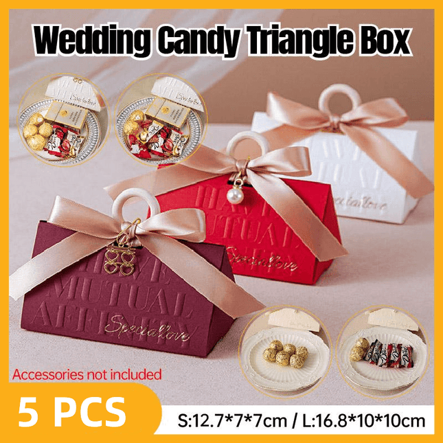 5PCS Portable Luxury Wedding Candy Gift Boxes Favour Packaging High-end Party