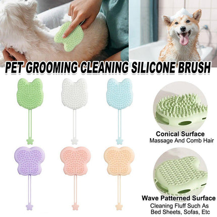 Double Hand Cat Bath Gloves Hair Removal Comb Grooming Floating Hair