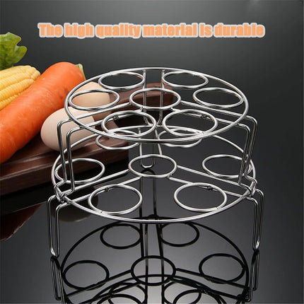 Double Layer 304 Stainless Steel Steaming Rack Tripod Egg Rack Kitchen Cooking