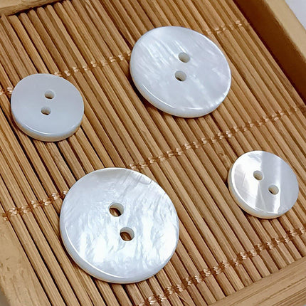 20pcs White Shirt Buttons Round Two Eyes Sewing Craft DIY Clothing Supplies