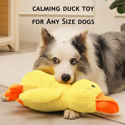 Plush Cartoon Duck Dog Toy Interactive Squeaky Pet Toy Durable Fun Chew Toy