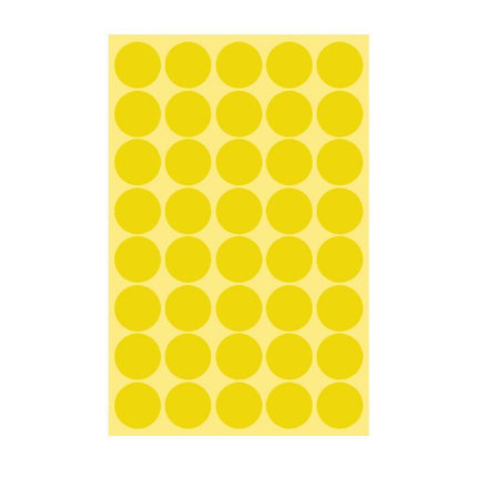 8/13/25/50mm Colour Sticker Dots Adhesive Round Labels Circular Scrapbooking Yellow - Aimall