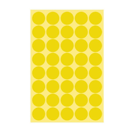 8/13/25/50mm Colour Sticker Dots Adhesive Round Labels Circular Scrapbooking Yellow - Aimall