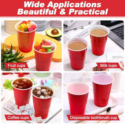 50pcs Red Plastic Beer Pong Cups Reusable Party Cups Drinking Game Supplies