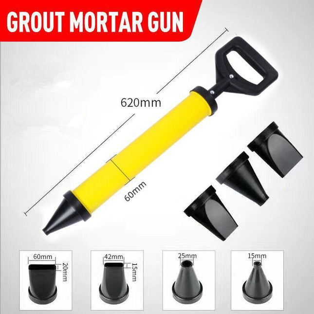 Grout Mortar Gun Sprayer Applicator + 4 Nozzles Grouting Paving Tool Syringe Au - Aimall