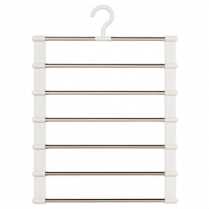 2pcs Multifunctional Folding Trouser Rack Multi Layer Storage Hanging Clothes