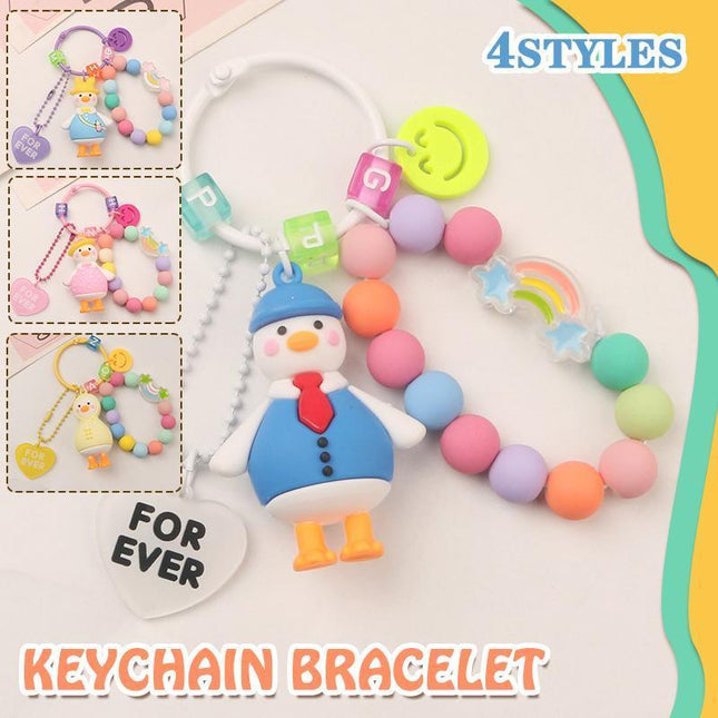 Cartoon Little 3D Duck Keychain Cute Key Chain Car Bag Key Ring Couple Pendant - Aimall