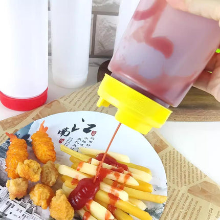 16oz Plastic Sauce Dispenser Bottles Large Capacity Double-ended Squeeze Bottles - Aimall
