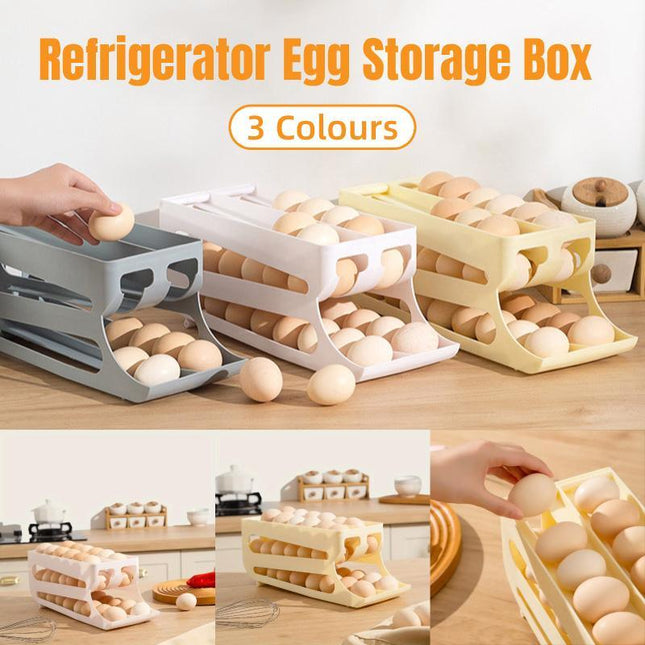 Sliding Egg Carton Refrigerator Storage for Kitchen Egg Holder and Organizer
