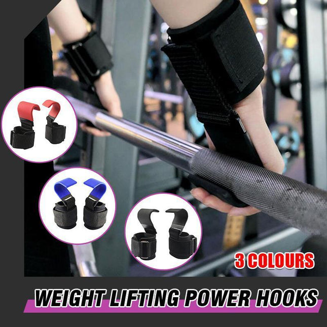 WEIGHT LIFTING POWER HOOKS POWER GRIPS WRIST SUPPORT BAR STRAPS GYM HOOK GLOVES Aimall