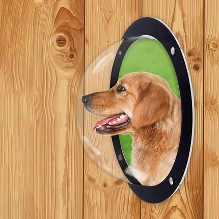 Dog Porthole Window Round Transparent for Fence Pet Peek Look Out Durable Dome - Aimall