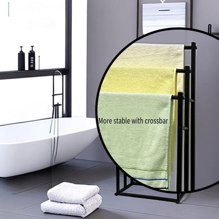 Luxury Metal Floor Towel Rack Freestanding Bathroom Storage Organizer Stand