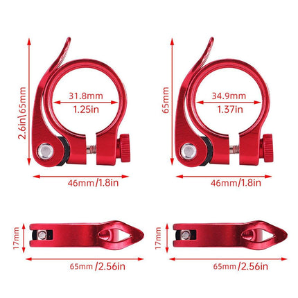 Quick Release Bicycle Seat Tube Clamp Multi Color Lever Lock Cycling Accessories