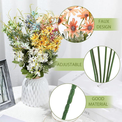 6x Artificial Small Soft Chrysanthemum Home Office Daisy Flower Party Decor DIY