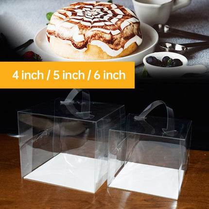 30x Transparent Disposable Cake Boxes with Handles Premium Quality Packagin