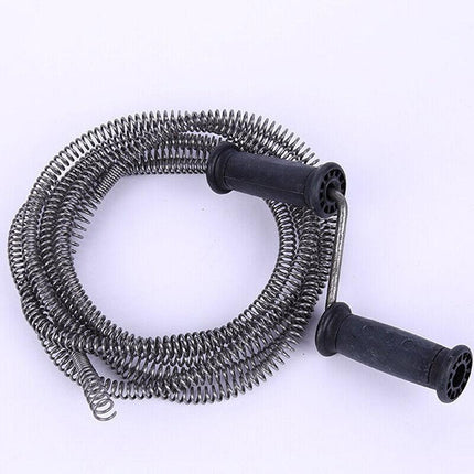 5M Manual Plumber's Drain Snake Cleaner Unblocker for Sink Waste Pipe Sewer - Aimall