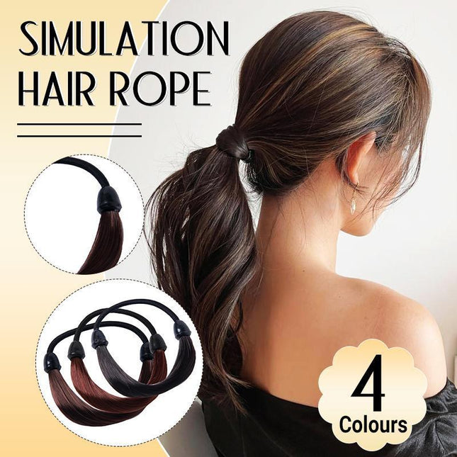 Fashion Straight Hair Band Elastic Hair Rope Wig Ponytail Holder Scrunchie