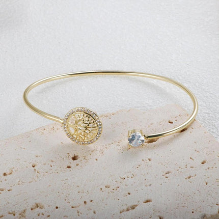 Hollow Tree of Life Bracelet Retro Fashion Jewelry Adjustable Hope Bangle