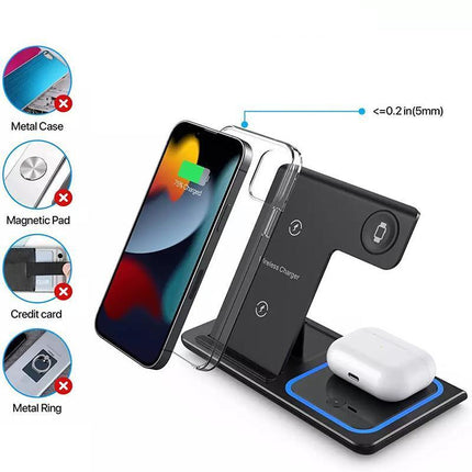 3 in 1 15W Wireless Charger Dock Qi Fast Charging For iPhone Apple Watch - Aimall