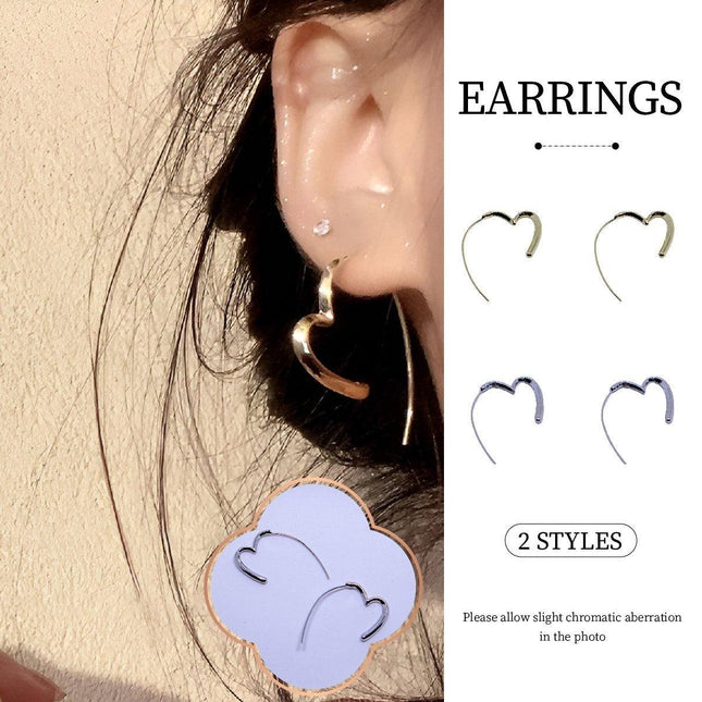 Simple Heart Earrings Elegant Design Minimalist Jewellery for Women Gifts