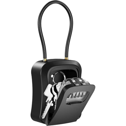 Portable Key Lock Box Hanging Combination Storage Organizer for Home Security