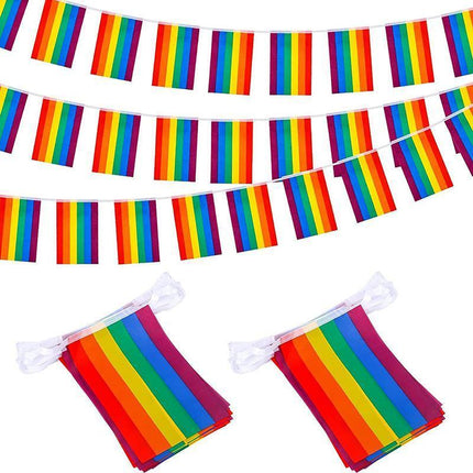 20x 5M Rainbow String Flag Gay Lesbian Pride LGBT Mardi Gras Party Banner Outd - Aimall