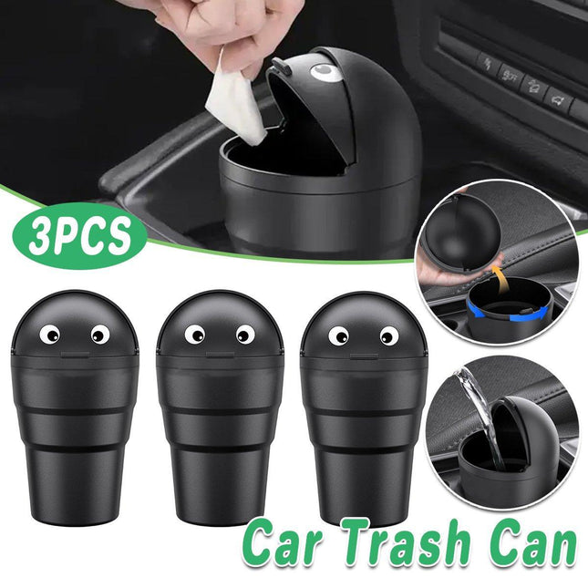 3pcs Car Trash Can Portable Cute Garbage Bin for Car Waste Storage Container