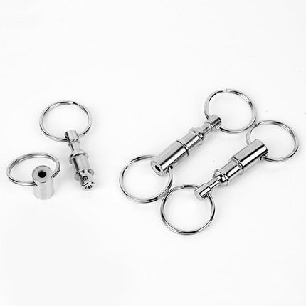 4X Detachable Quick Release Removable Keyring Keychain Key Ring Pull Apart Split - Aimall