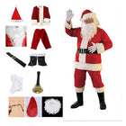 Classic 11-piece Luxury New Plus Size Santa Suit Classic Stage Costume Set