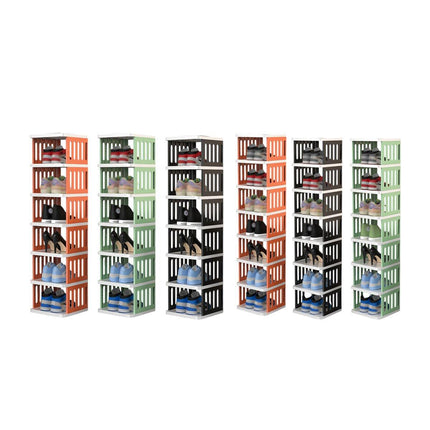 7/8 Tier Shoe Rack Multi Layer Foldable Plastic Home Doorway Storage Organizer