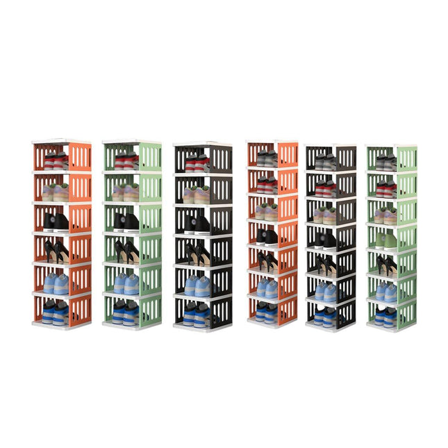 7/8 Tier Shoe Rack Multi Layer Foldable Plastic Home Doorway Storage Organizer