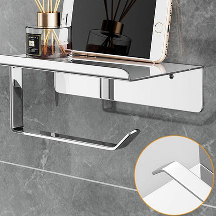304 Stainless Steel Toilet Paper Holder Non-perforated Roll with Phone Rack