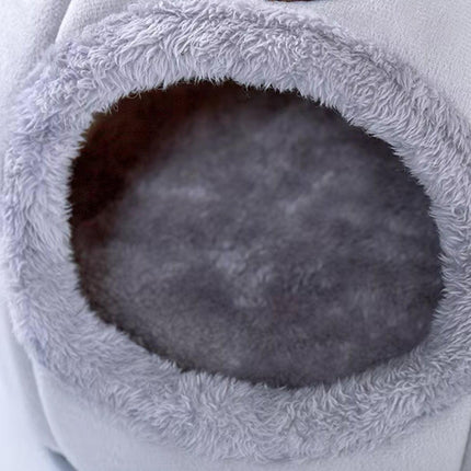 Cat Bed Winter Warm Enclosed Pet House Cozy Indoor Sleeping Nest for Cold Weather