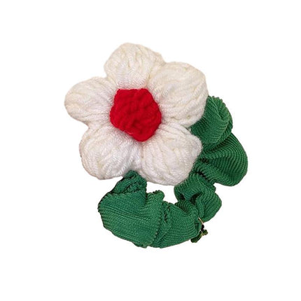 Corduroy Flower Hair Scrunchies Ponytail Holder Hair Ties Rope Hair Accesorries - Aimall