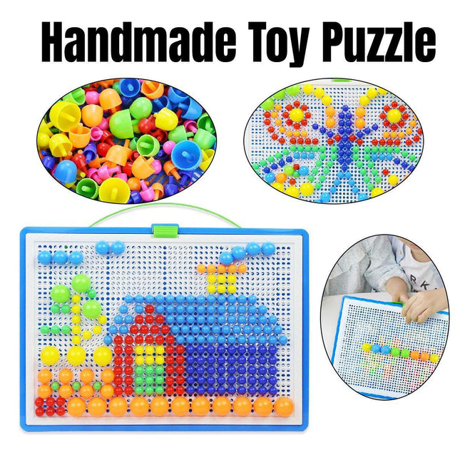 Mushroom Nail Educational DIY Puzzle Toy Set for Creative Learning and Play