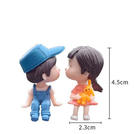 New Fashion Car Dashboard Lovely Couple Girl Boy Good Luck Ornament Auto Decor - Aimall
