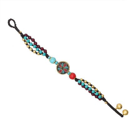 Ethnic Style Handmade Bracelet Color Stone Sky Bead Fashion Round Bead Bracelet