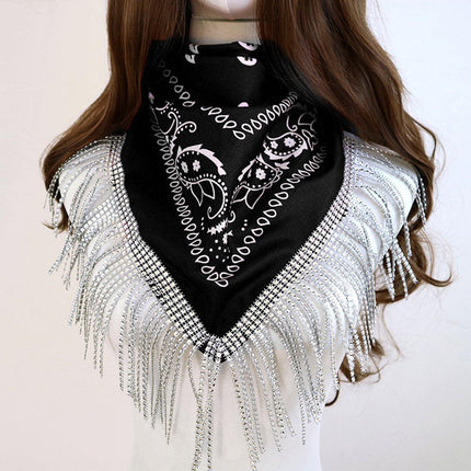 2pcs Fringe Bandana Hip Hop Scarf Stylish Head Wrap Neck Accessory for Men Women