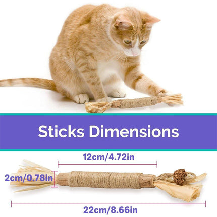 Cat Toys Silvervine Chew Stick Kitten Treat Catnip Toy Grinding Tooth Cleaning - Aimall