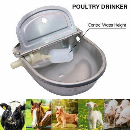Automatic Stainless Steel Water Bowl 4L Auto Fill Drinking Trough for Animals