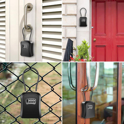 Portable Key Lock Box Hanging Combination Storage Organizer for Home Security